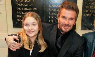 Harper Beckham robi makijaż tacie, Davidowi 
