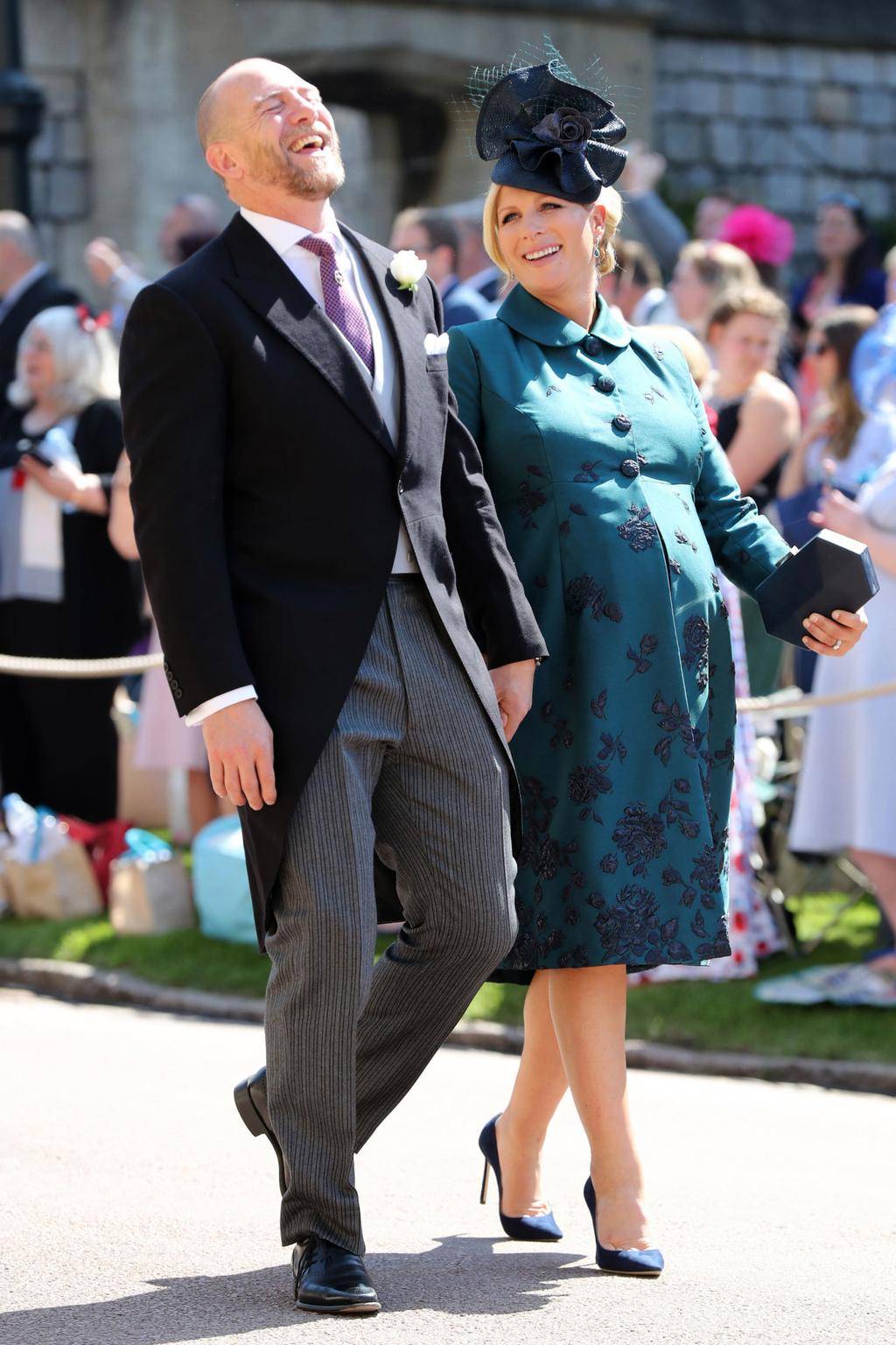 Zara Phillips i Mike Tindall na ślubie księcia Harry’ego i Meghan Markle w kaplicy św. Jerzego w zamku Windsor, 19 maja 2018 roku.