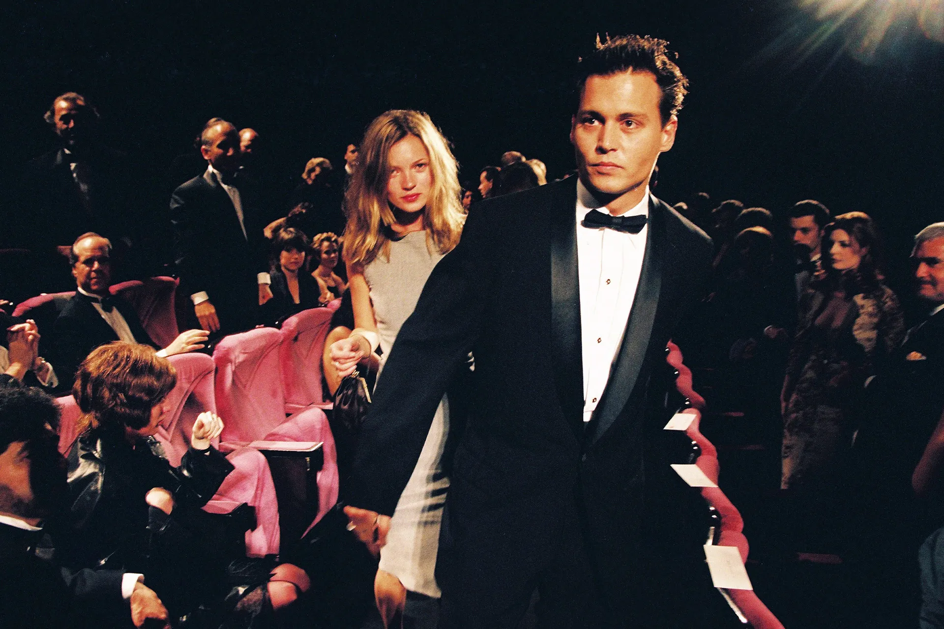 Kate Moss i Johnny Depp na Festiwalu Filmowym w Cannes w 1997 roku