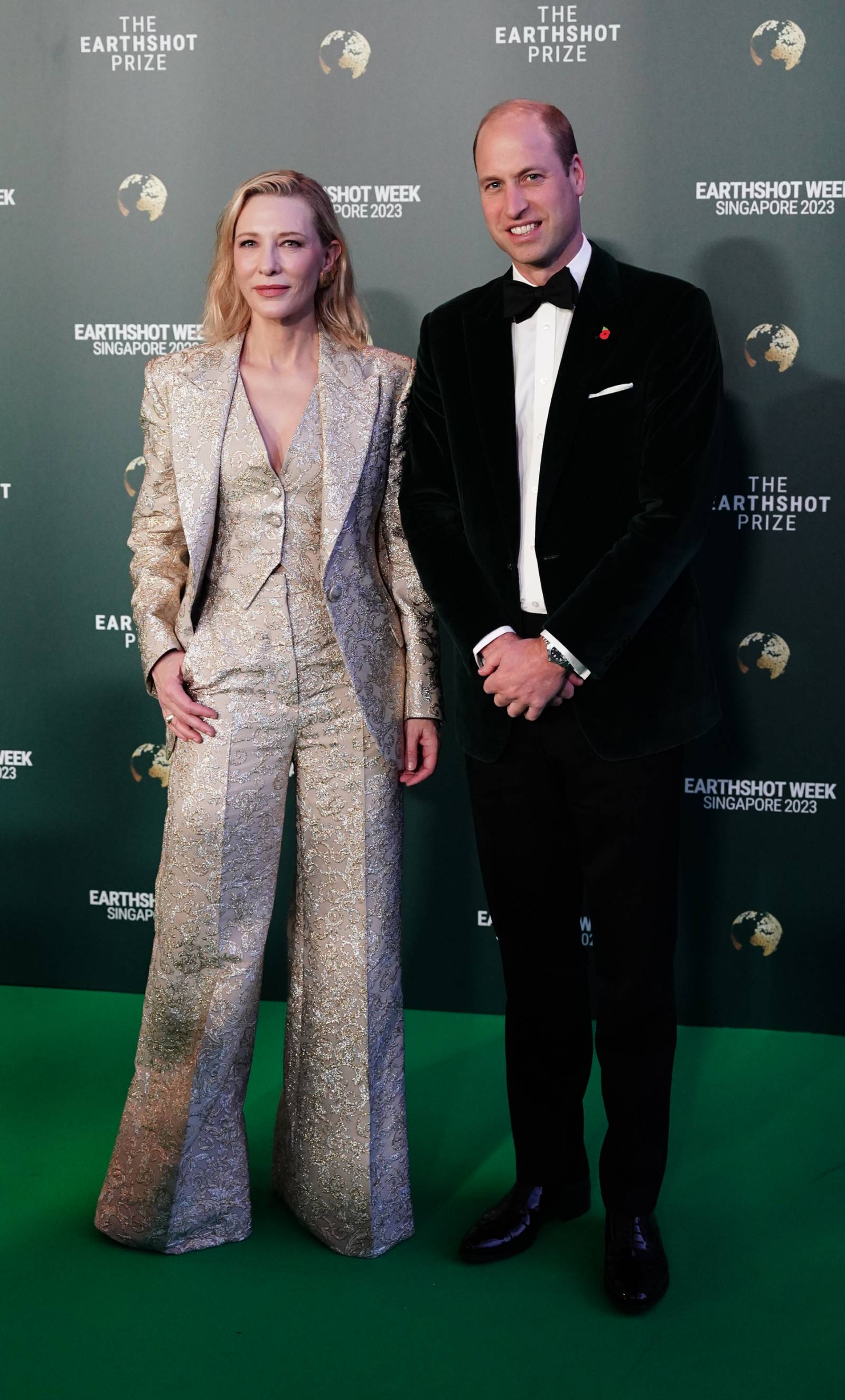 Cate Blanchett i książę William na gali rozdania nagród Earthshot Prize 2023 / (Fot. Getty Images)