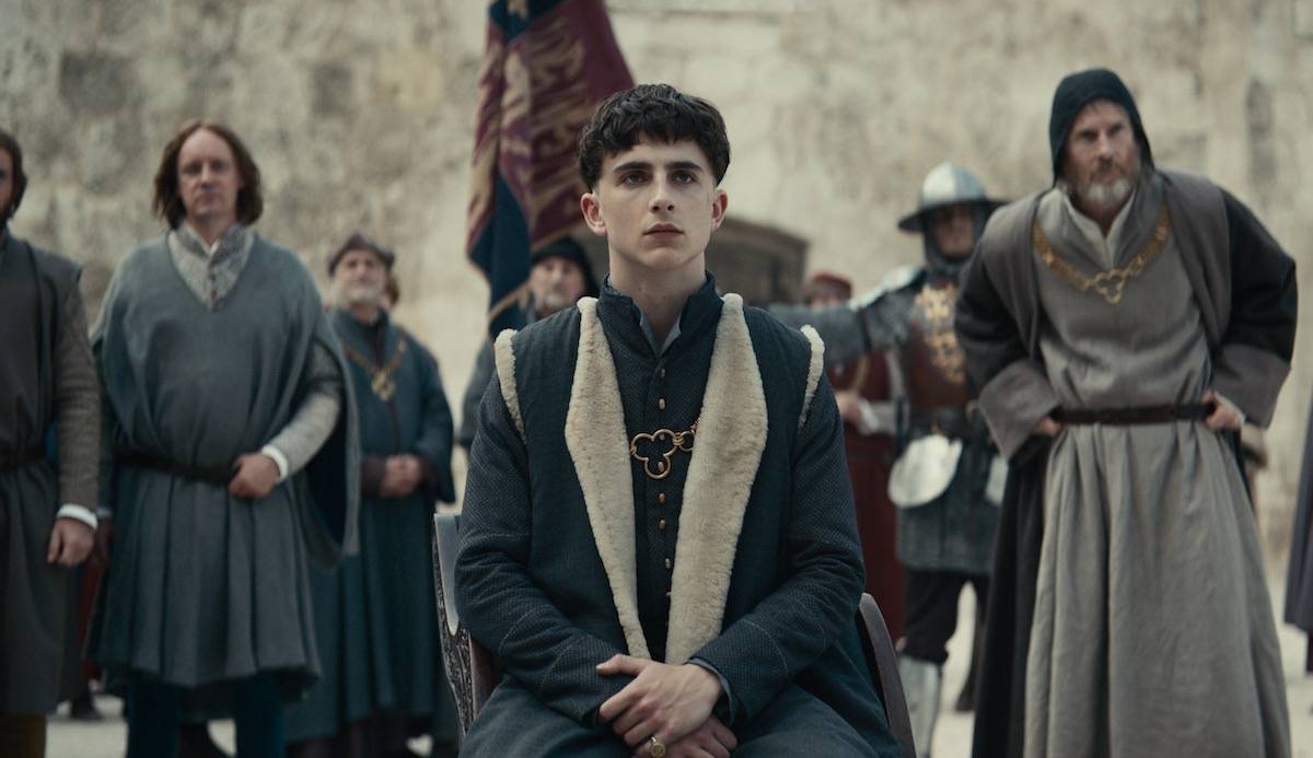 Timothée Chalamet jako król Henryk V (Fot. materiały prasowe Netflix)