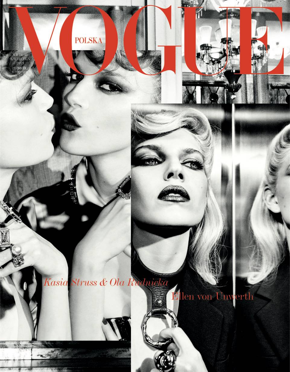 Kasia Struss i Ola Rudnicka na okładce kwietniowego numeru „Vogue Polska” (Fot. Ellen von Unwerth)