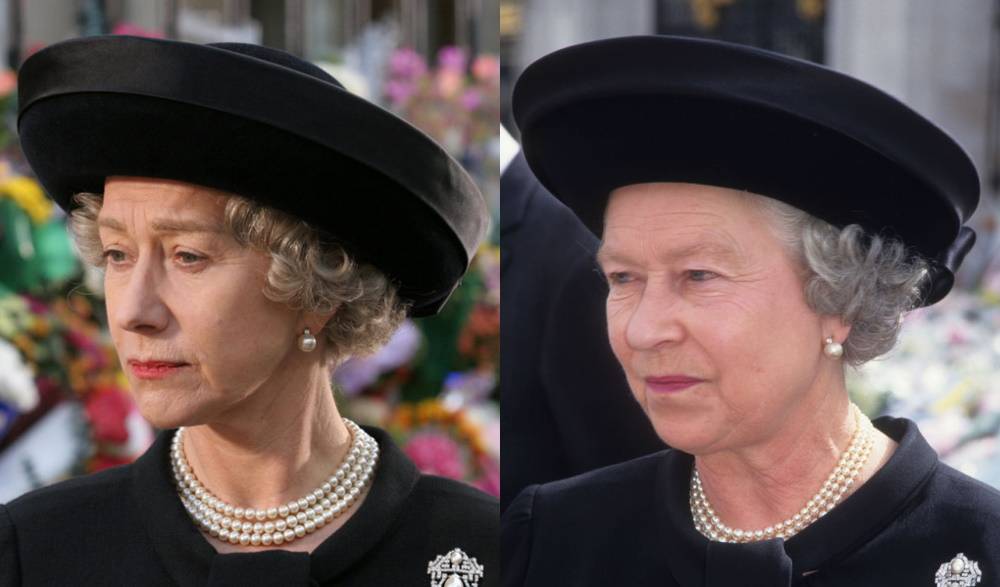 Kadr z filmu Królowa (Fot. materiały prasowe), Elżbieta II w 1997 roku (Fot. Getty Images)