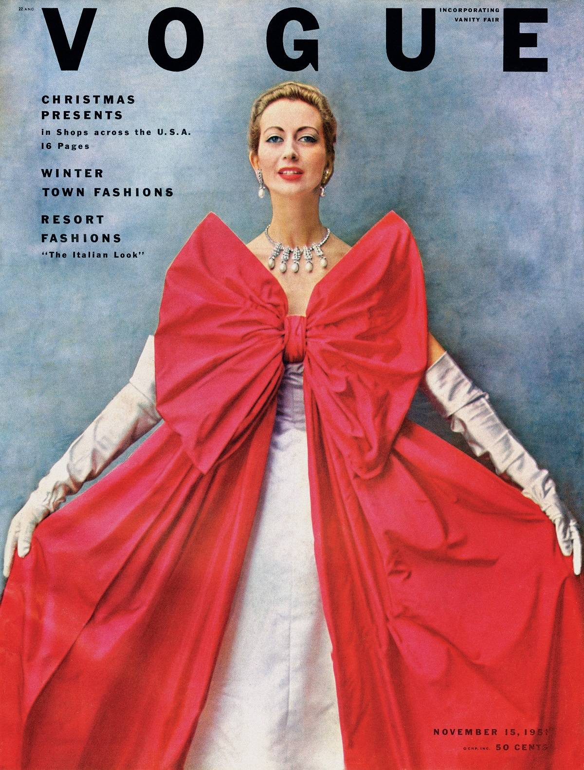 Kreacja Balenciagi na okładce Voguea, 1951 rok