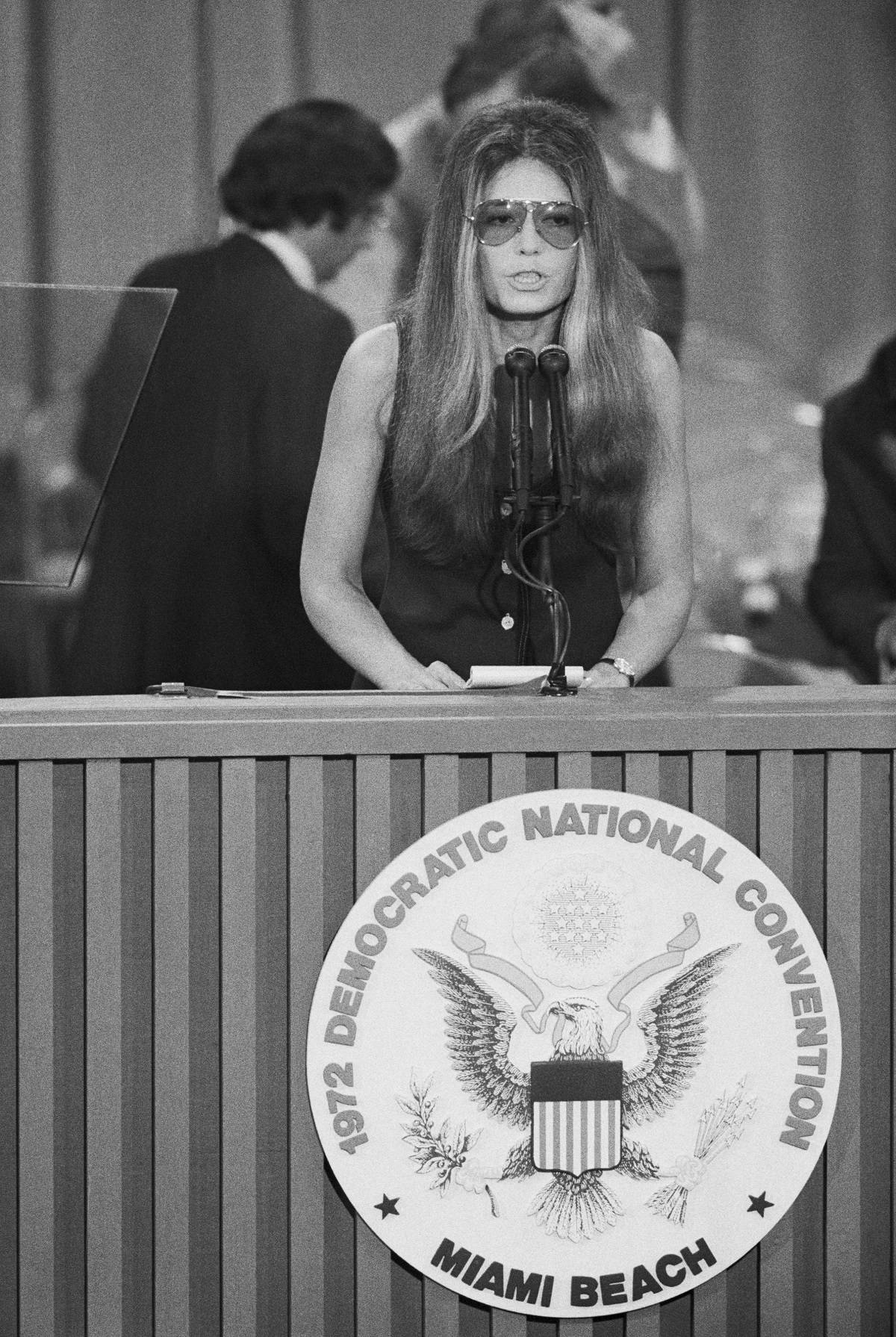Steinem przemawia podczas konwencji Demokratów, 1972 rok