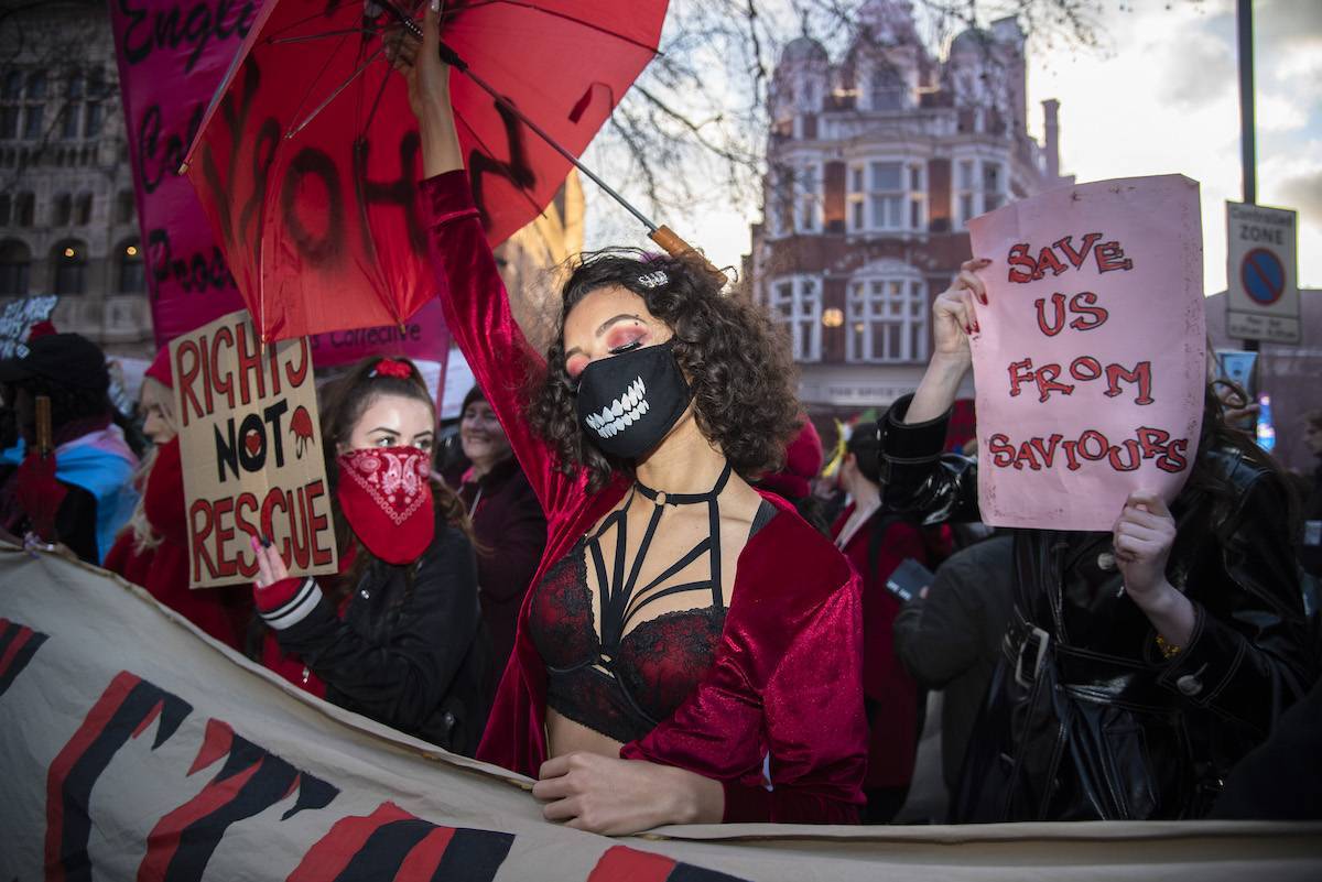 Strajk osób pracujących seksualnie, Londyn, 2020 / Fot. Claire Doherty/In Pictures via Getty Images
