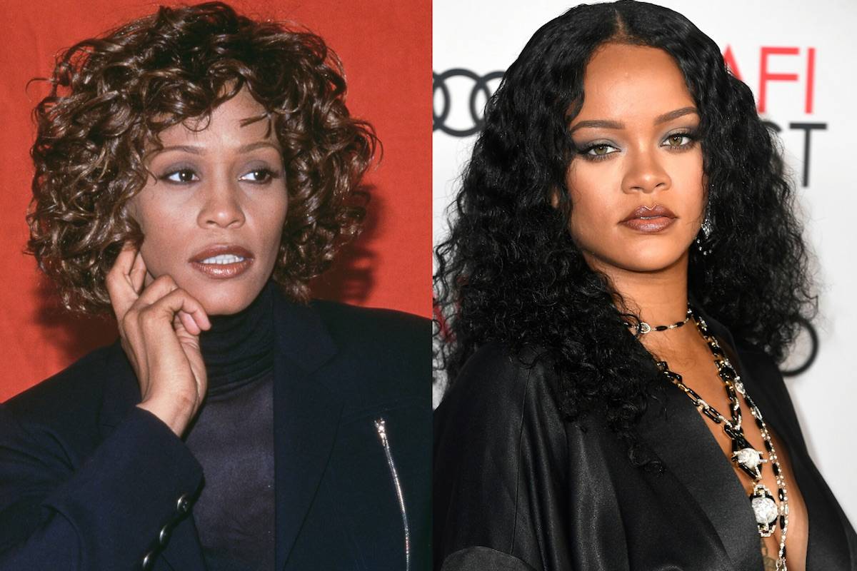 Whitney Houston w 1990 roku i Rihanna w 2019 roku (Fot. Jean Cummings/Fotos International/Getty Images/Frazer Harrison/Getty Images)