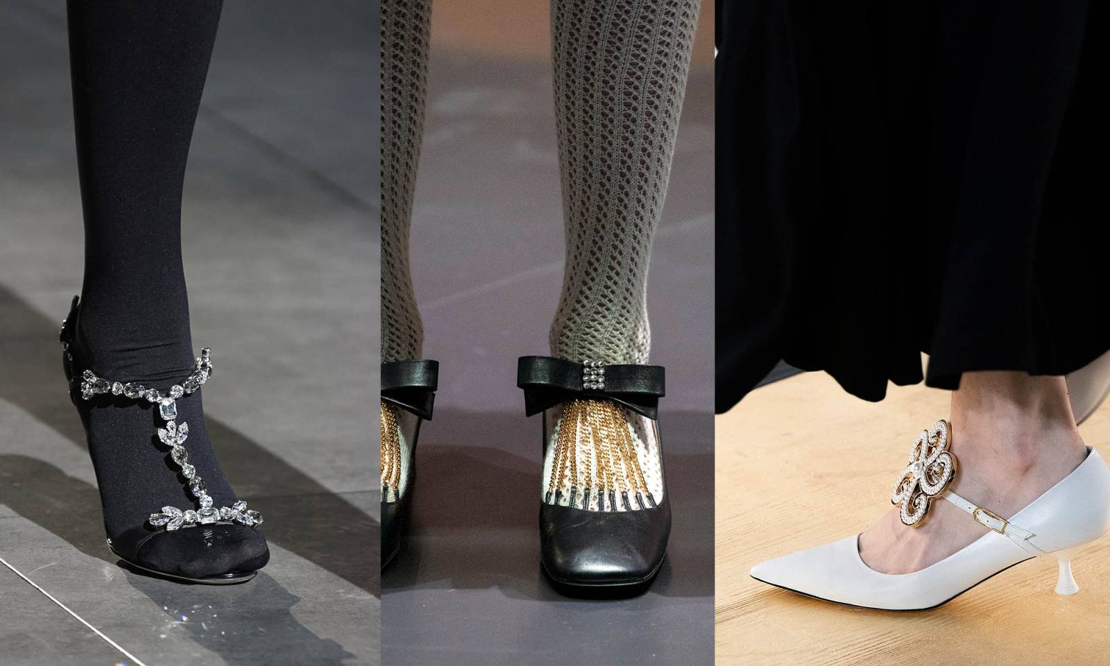 Od lewej: Dolce&Gabbana, Gucci, Loewe jesień-zima 2020-2021 (Fot. ImaxTree)