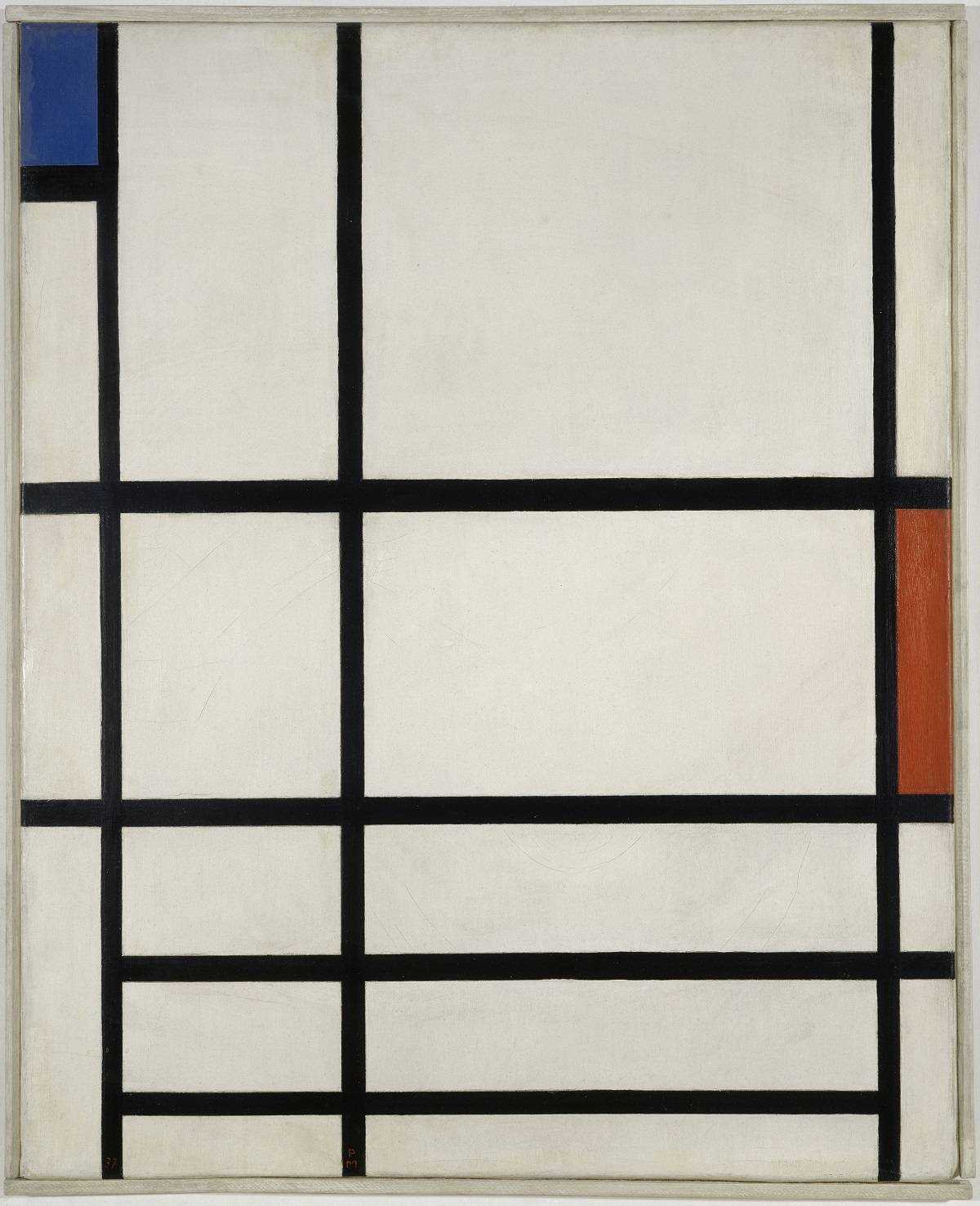 Composition en rouge, bleu et blanc II, 1937 Piet Mondrian (dit), Mondriaan Pieter-Cornelis (1872-1944) /(Fot. Centre Pompidou, MNAM-CCI, Dist. RMN-Grand Palais / Jacques Faujour)
