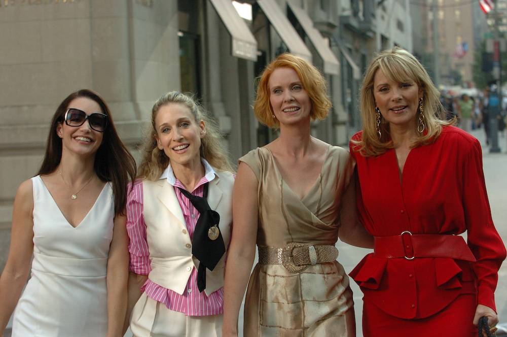 Od lewej: Kirsten Davis, Sarah Jessica Parker, Cynthia Davis i Kim Cattrall na planie Seksu w wielkim mieście (Fot. Getty Images)