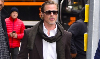 Brad Pitt w garniturze w odcieniu czekolady 