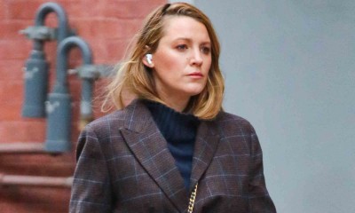 Blake Lively zamienia płaszcz na ciepłą marynarkę i nosi buty jak z szafy Ryana Reynoldsa