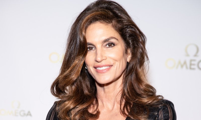 Cindy Crawford w slip dress w panterkę