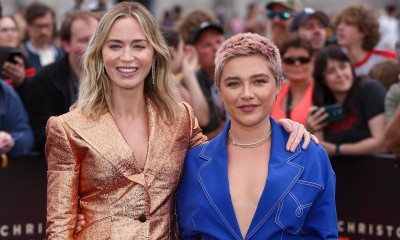 Dwa razy dekolt. Emily Blunt i Florence Pugh na premierze „Oppenheimera”