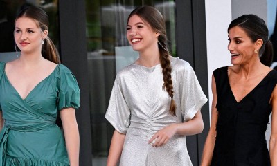 Królowa Letycja z córkami w letnich sukienkach z sieciówki