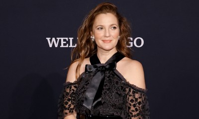 Drew Barrymore w koronkowej sukience