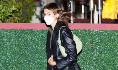 Inspirująca stylizacja: Kaia Gerber w skórzanej marynarce 