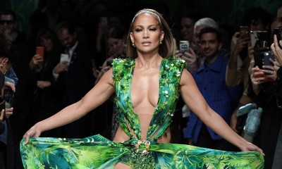 Jennifer Lopez w stylizacji w kratę