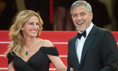 Julia Roberts w sukni ze zdjęciami George’a Clooneya