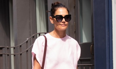 Katie Holmes w modnych dżinsach z Mango