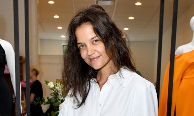 Katie Holmes w koszulowej sukience 