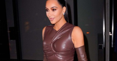 Kim Kardashian w sukience SKIMS X Fendi