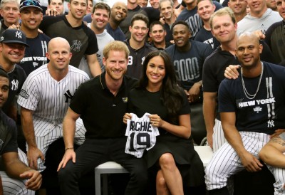 Księżna Meghan i książę Harry na meczu baseballu 