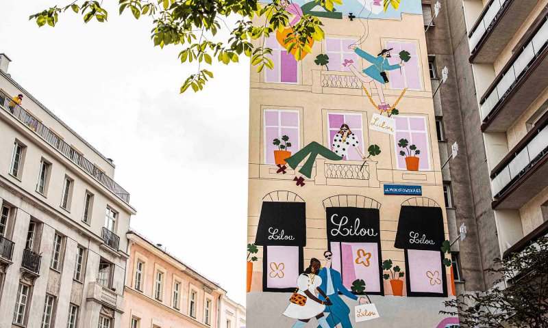Mural Lilou w sercu Warszawy