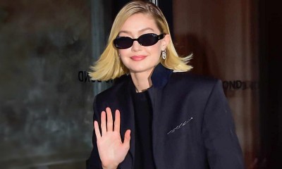 Gigi Hadid modne legginsy stylizuje z białymi skarpetkami