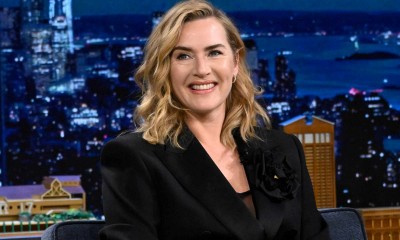 Kate Winslet czółenka slingback łączy ze skórzanymi legginsami