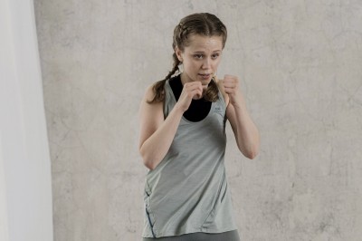 Trening boksu z Justyną Żełobowską