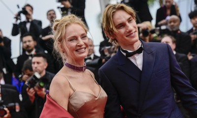 Uma Thurman z synem Levonem w Cannes