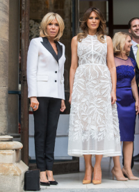 Melania Trump w sukience projektu Elie Saab, (Fot. ABACA/EAST NEWS)