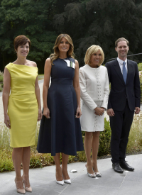 Melania Trump w sukience projektu Calvina Kleina, (Fot. Getty Images)