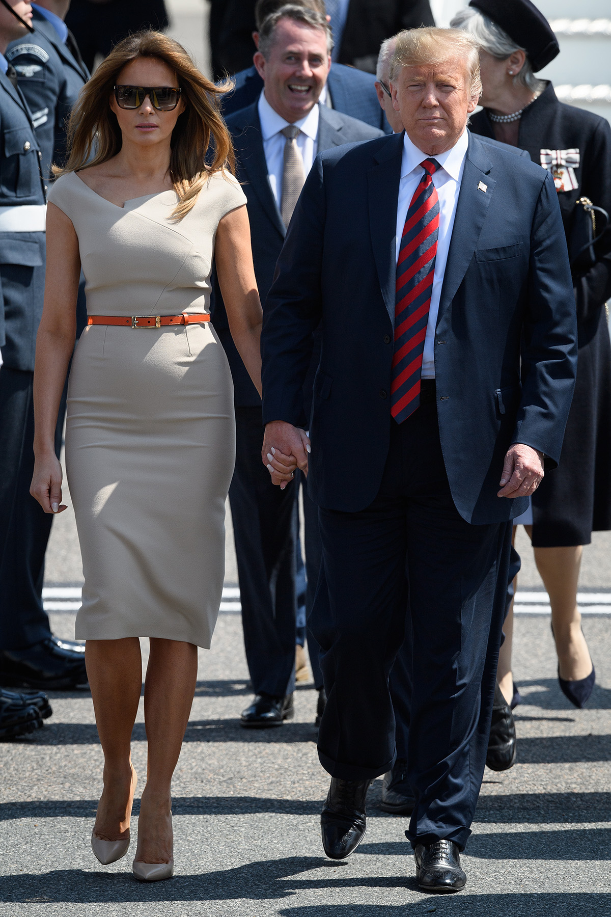 Melania Trump w sukience projektu Rolanda Moureta, (Fot.  Leon Neal, Getty Images)