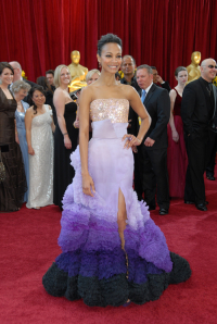 Zoe Saldana podczas gali Oscarów w 2010 roku, Fot. Bob Riha Jr., Getty Images