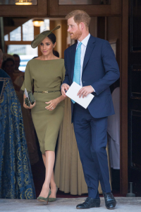 Księżna i książę Sussex na chrzcinach księcia Louisa, 9 lipca 2018 rok, Fot. Getty Images
