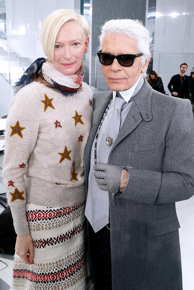 Karla Lagerfeld i Tilda Swinton, Fot. Getty Images