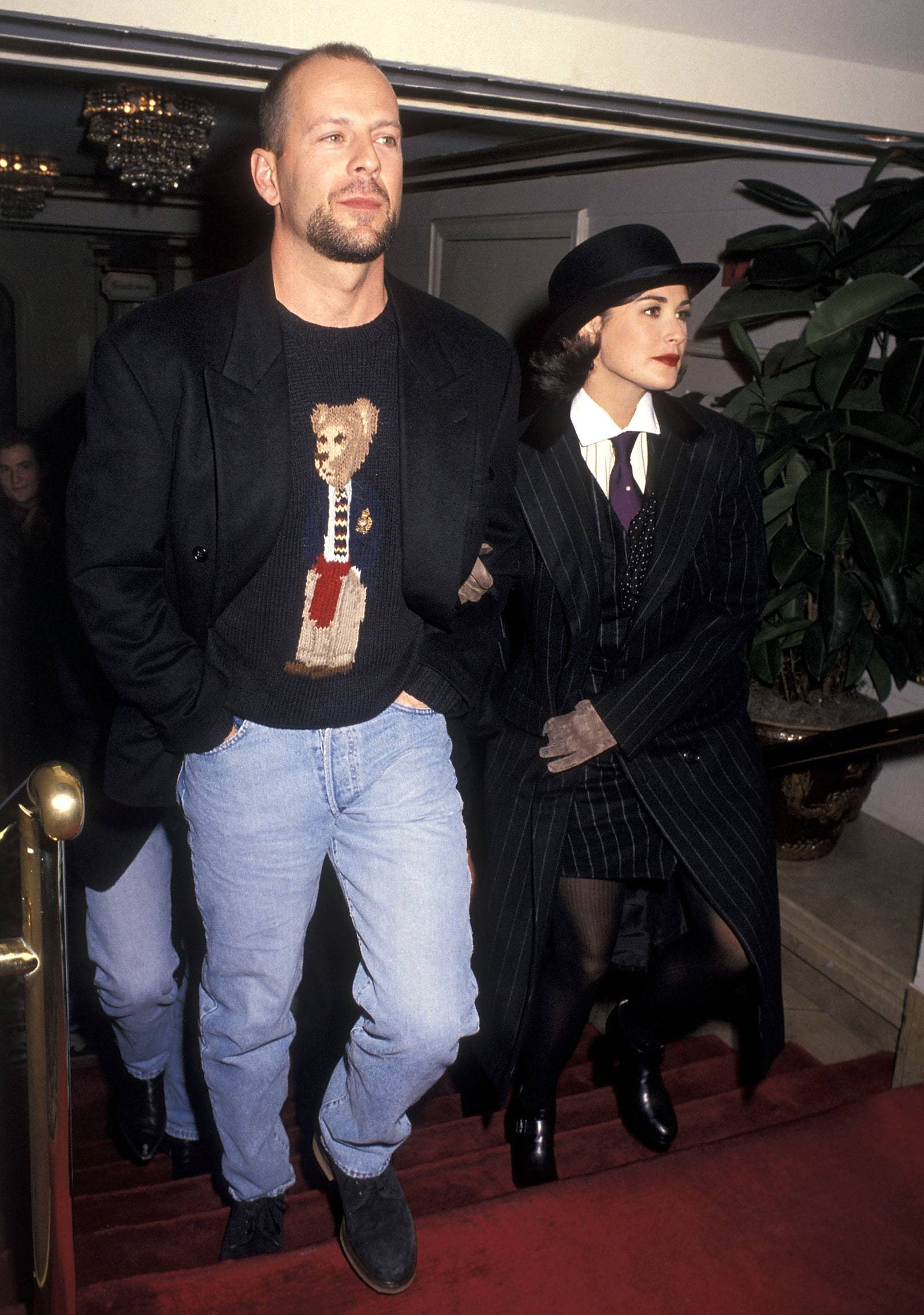 Bruce Willis i Demi Moore w Ziegfeld Theatre w Nowym Jorku 2 grudnia 1992 r.