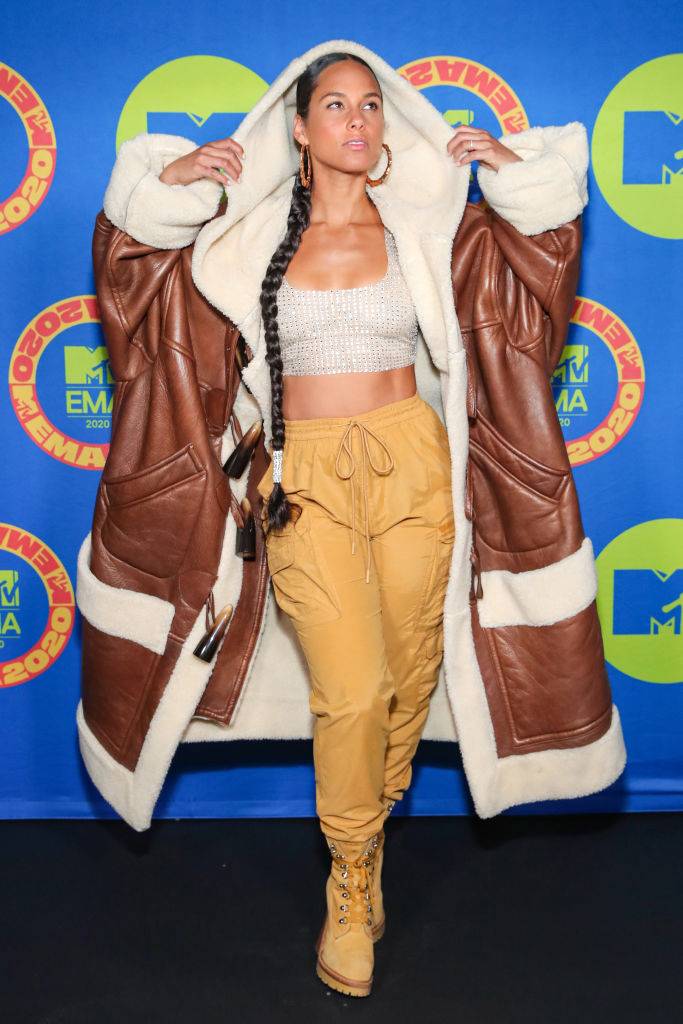 Alicia Keys na rozdaniu Europejskich Nagród Muzycznych MTV w Los Angeles, 2020 r. 
