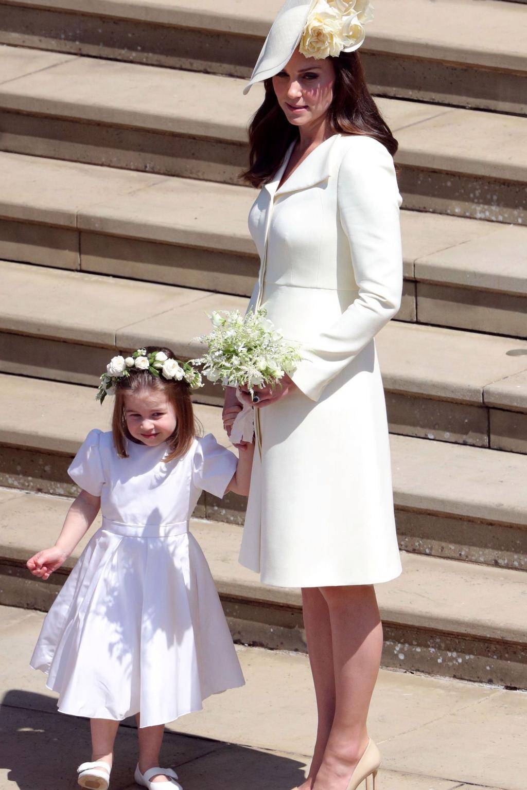 Kate Middleton z księżną Karoliną na ślubie księcia Harry’ego i Meghan Markle w kaplicy św. Jerzego w zamku Windsor, 19 maja 2018 roku