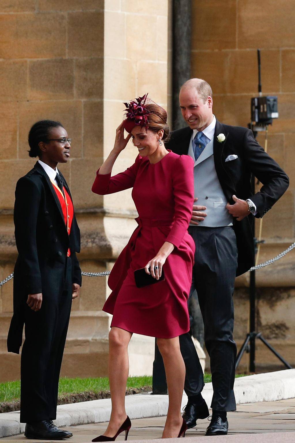 Kate Middleton z księciem Williamem na ślubie księżnej Eugenii z Yorku i Jacka Brooksbanka w zamku Windsor, 12 października 2018 roku.