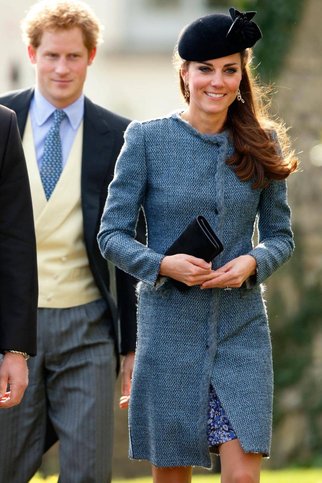 Kate Middleton na ślubie Lucy Meade i Charlesa Budgetta w kościele św. Maryi Dziewicy w Marshfield, 29 marca 2014 roku.