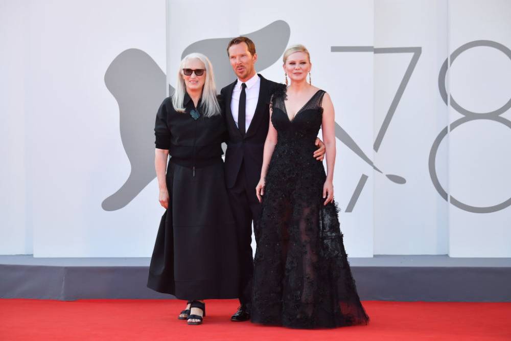 Jane Campion, Benedict Cumberbatch i Kirsten Dunst, (Fot. Getty Images)