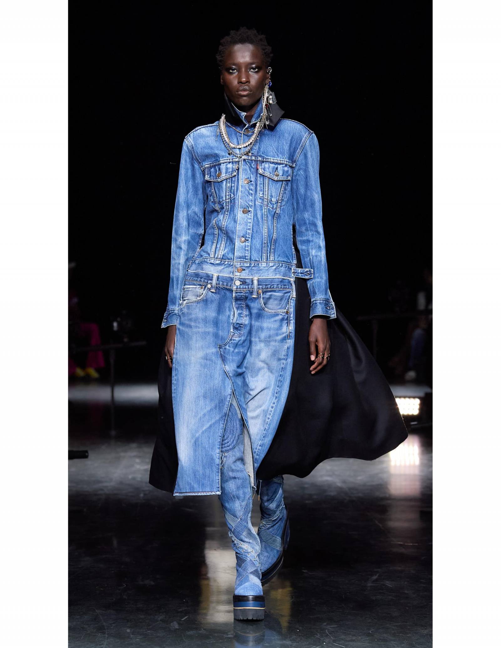 Upcycled Levi’s at the Gaultier Paris by @sacaiofficial FW 2021-22 Haute Couture show