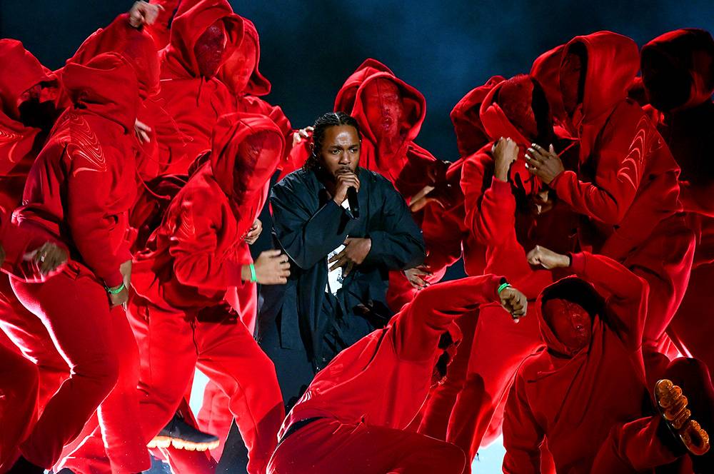 Kendrick Lamar podczas rozdania nagród Grammy, Fot. Getty Images