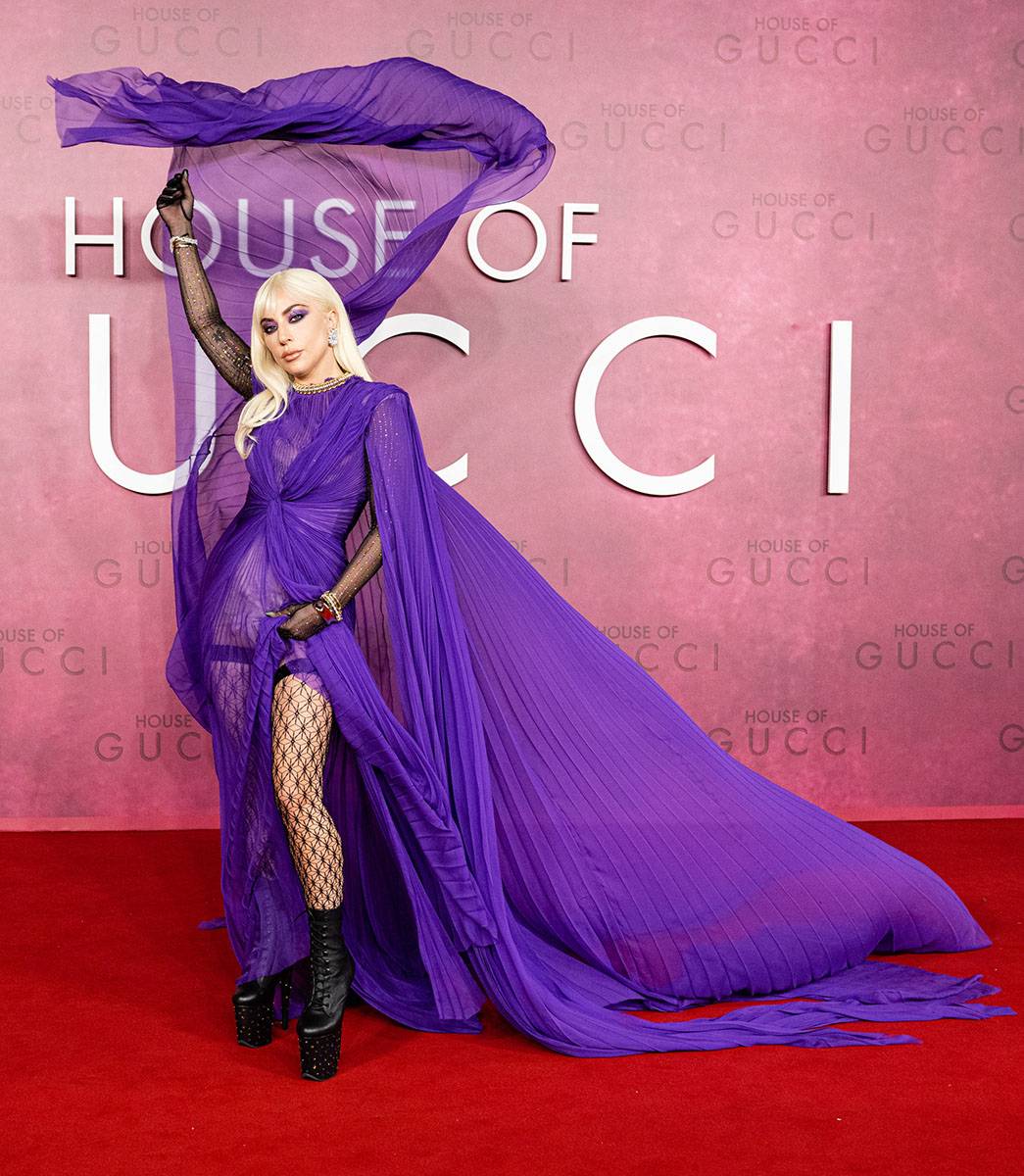 Lady Gaga na premierze filmu „Dom Gucci”, 2021 rok