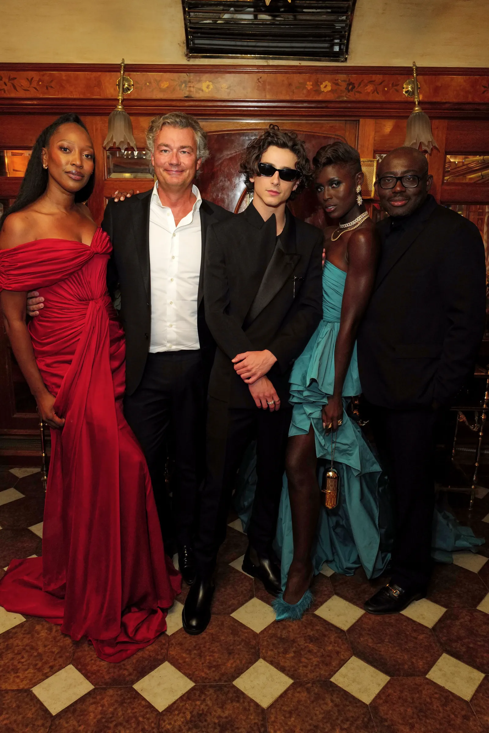 Vanessa Kingori, Laurent Feniou, Timothée Chalamet, Jodie Turner-Smith and Edward Enninful