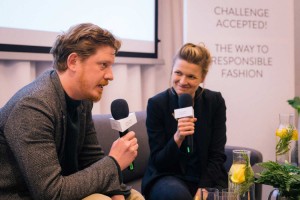 Filip Niedenthal redaktor naczelny „Vogue Polska” i Anna Pięta podsumowują konferencję, Fot. Grzegorz Pastuszak