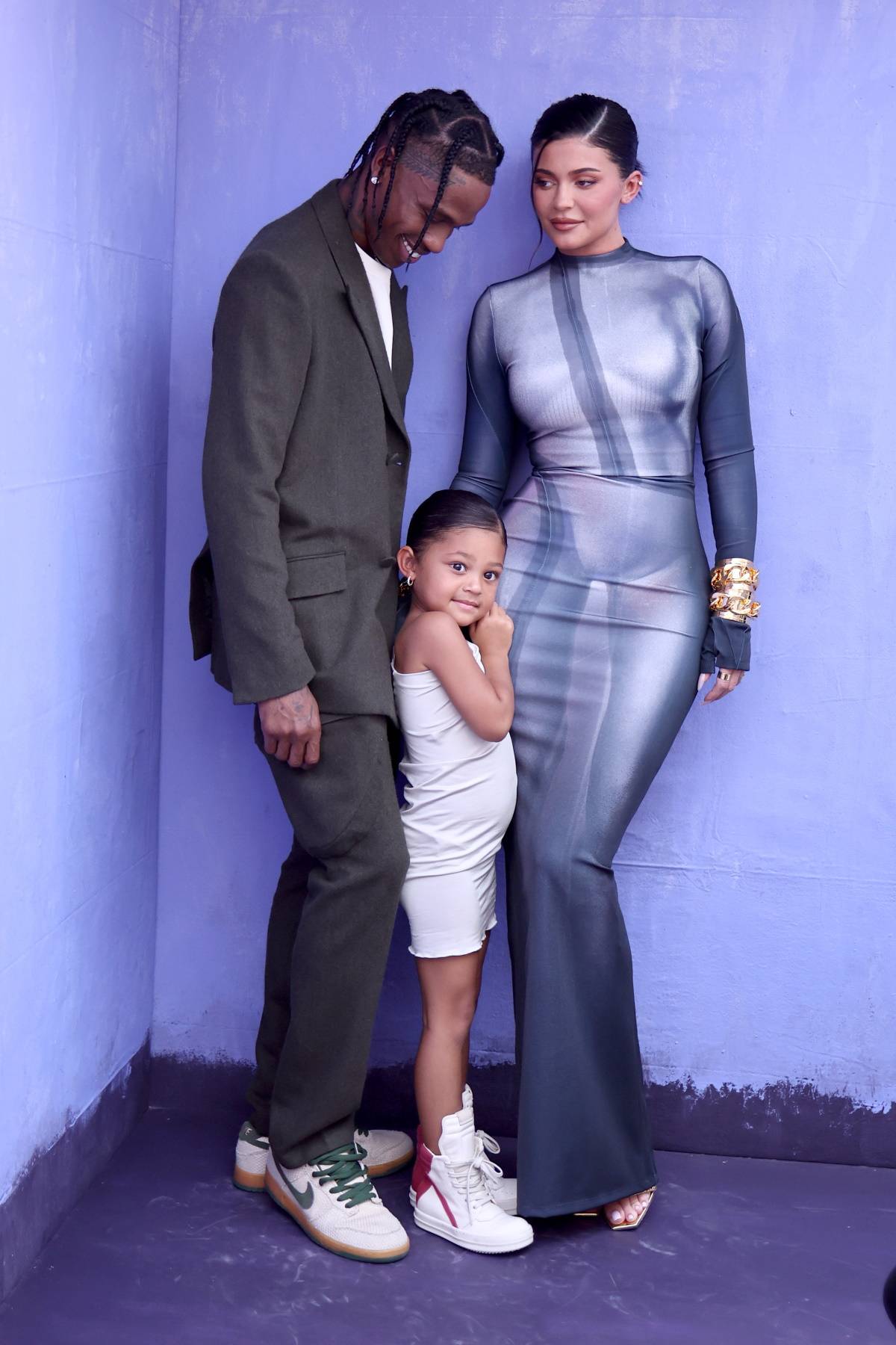 Travis Scott, Stormi Webster i Kylie Jenner na Billboard Music Awards w 2022 roku